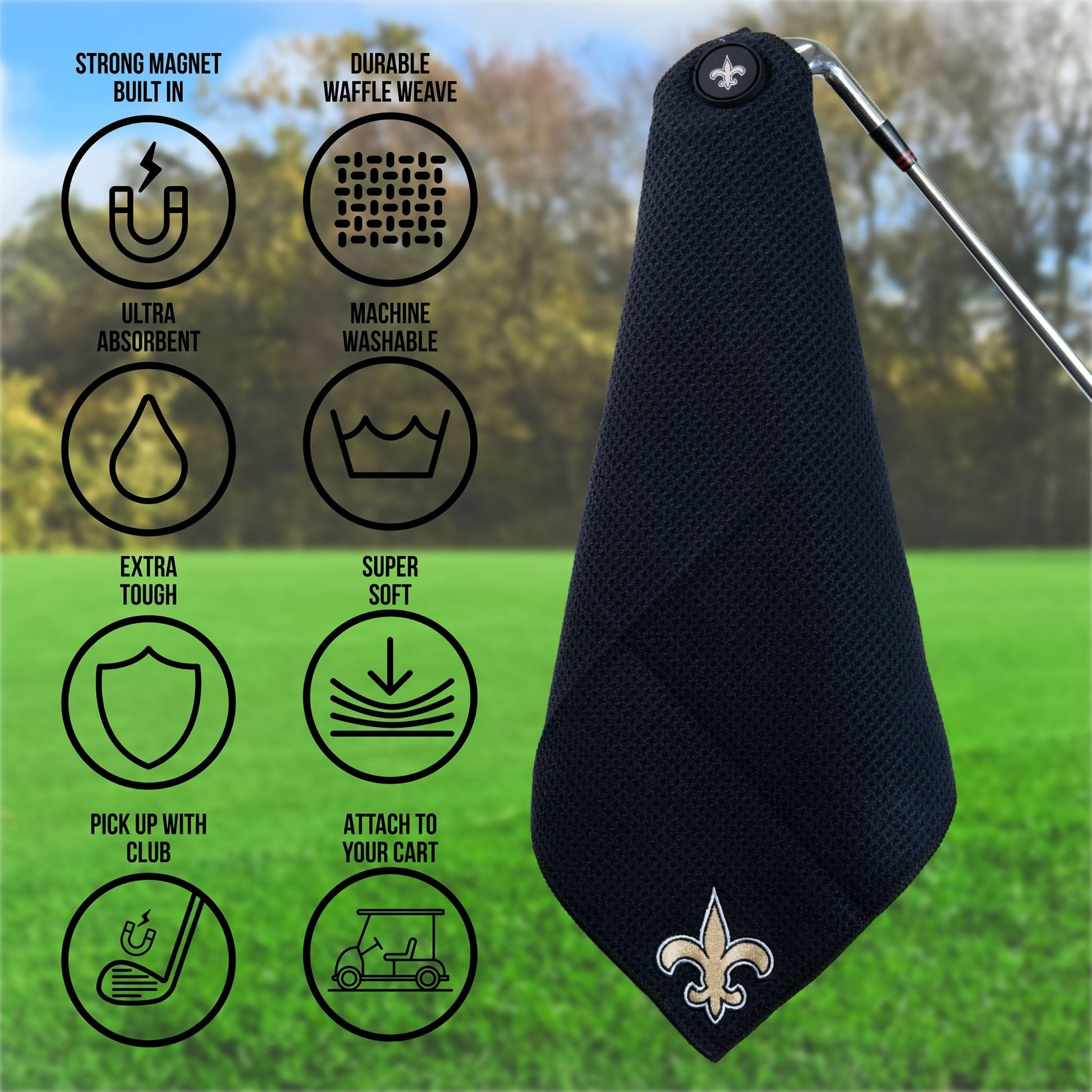 Team Golf New Orleans Saints Magnetic Golf Towel - Team Golf USA