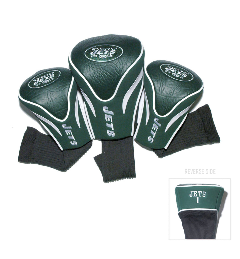 Team Golf New York Jets DR/FW Headcovers - 3 Pack Contour - Embroidered
