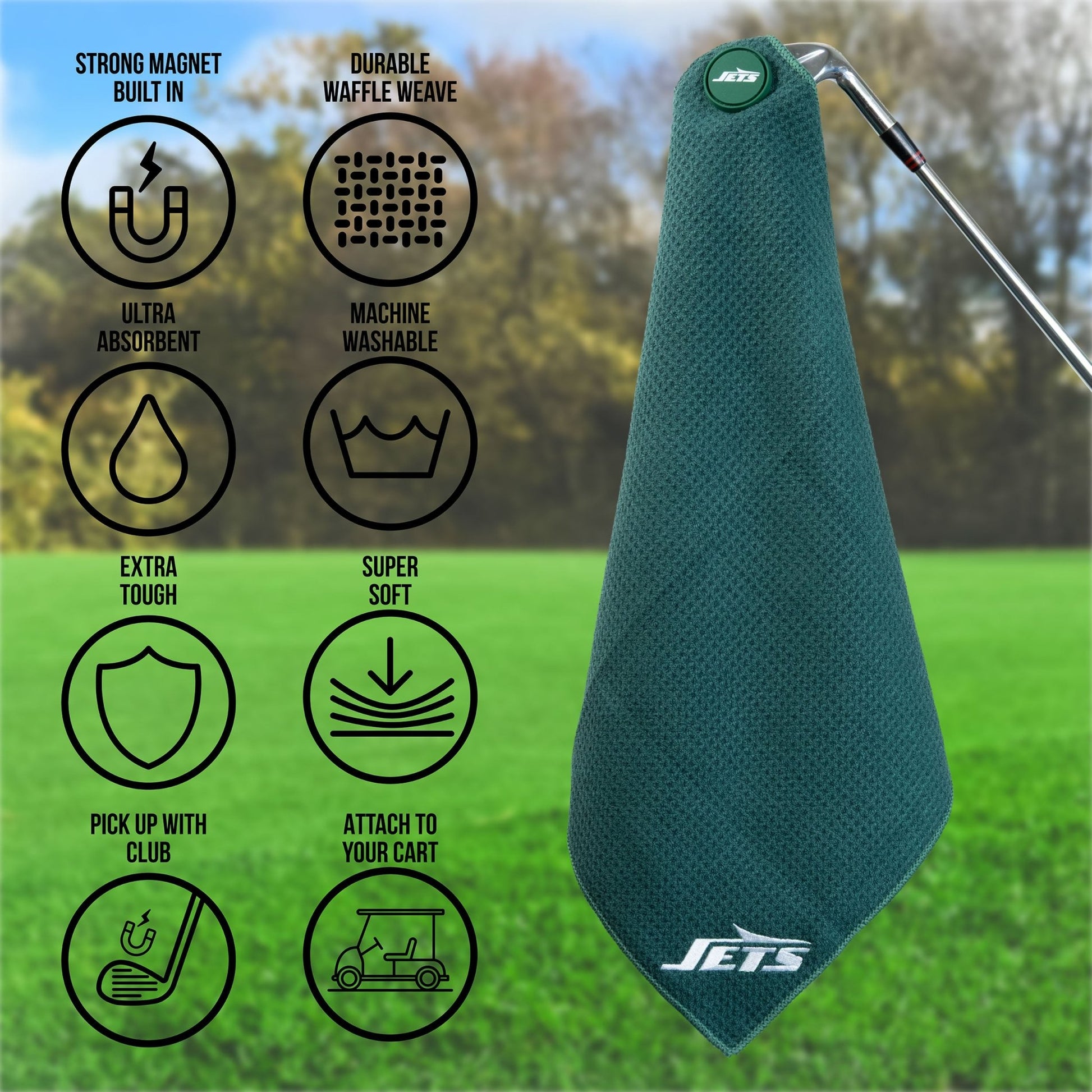 Team Golf New York Jets Magnetic Golf Towel - Team Golf USA