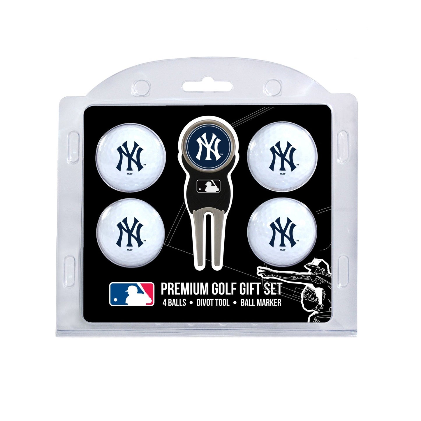 Team Golf New York Yankees Golf Gift Sets - 4 Ball Gift Set - 