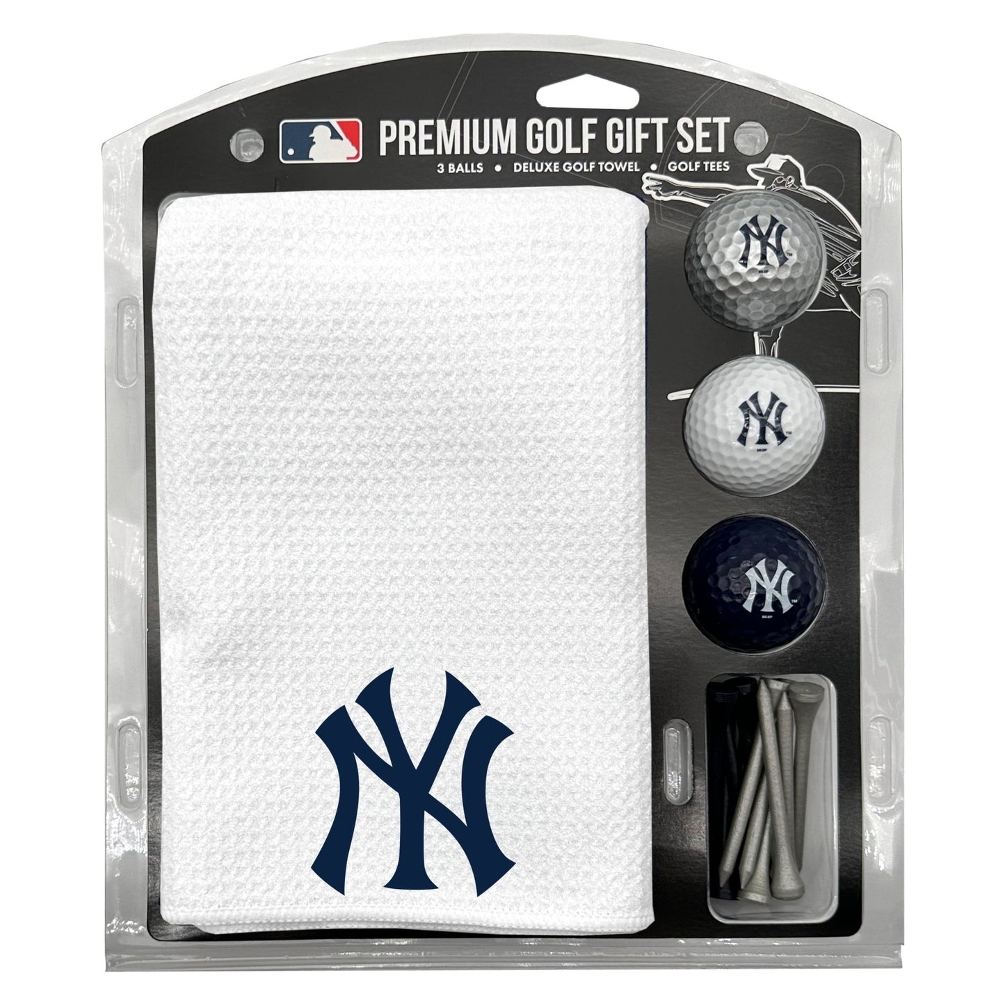 Team Golf New York Yankees Golf Gift Sets - Microfiber Towel Gift Set - White - 