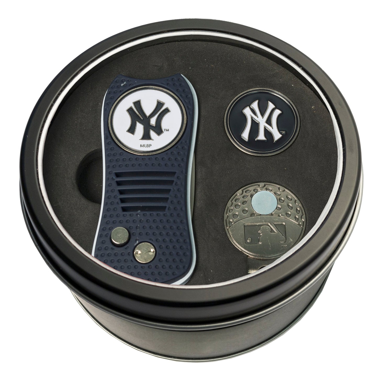 Team Golf New York Yankees Golf Gift Sets - Tin - Divot Tool & Hat Clip - 