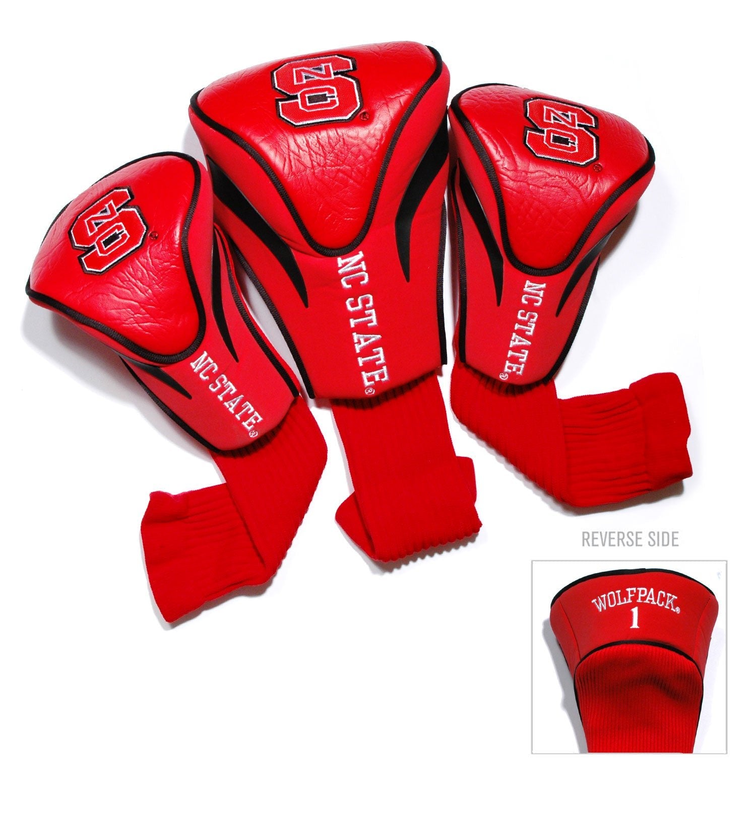 Team Golf North Carolina St DR/FW Headcovers - 3 Pack Contour - Embroidered