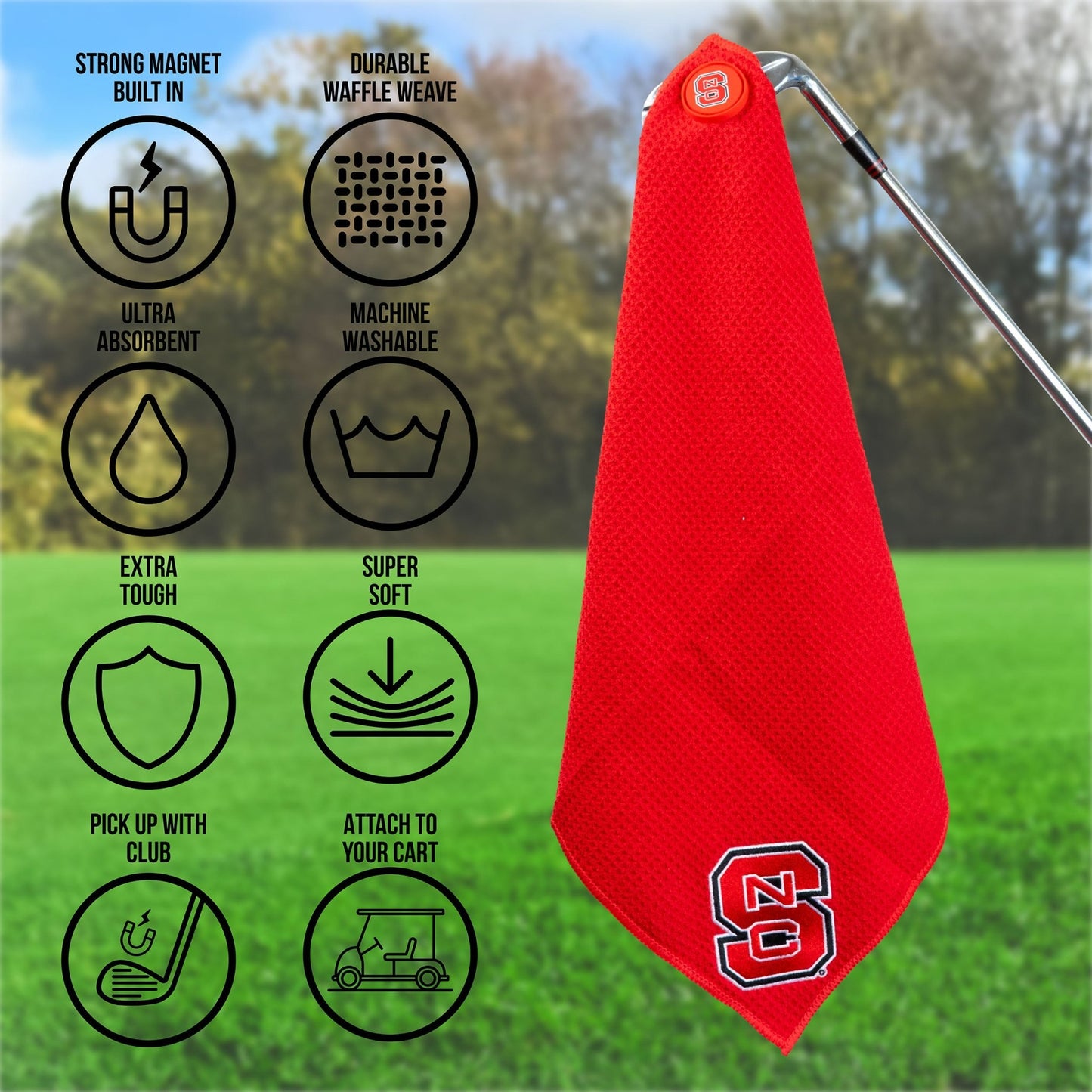 Team Golf North Carolina State Magnetic Golf Towel - Team Golf USA