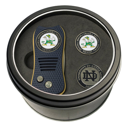 Team Golf Notre Dame Golf Gift Sets - Tin - Divot Tool & 2 Markers - 