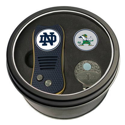 Team Golf Notre Dame Golf Gift Sets - Tin - Divot Tool & Hat Clip - 