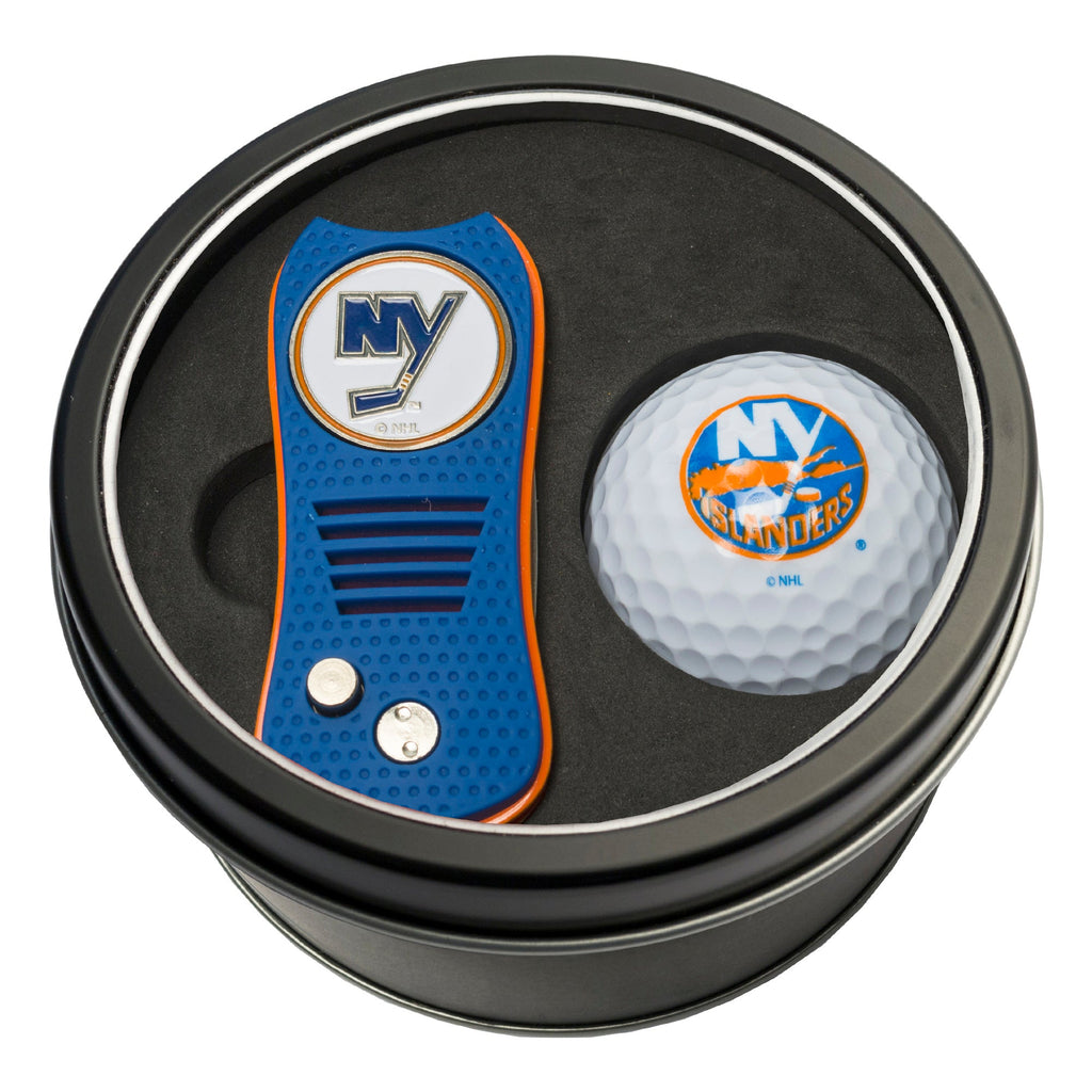 Team Golf NY Islanders Golf Gift Sets - Tin - Divot Tool & Golf Ball - 