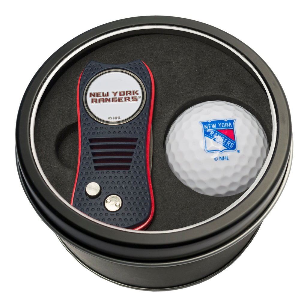 Team Golf NY Rangers Golf Gift Sets - Tin - Divot Tool & Golf Ball - 