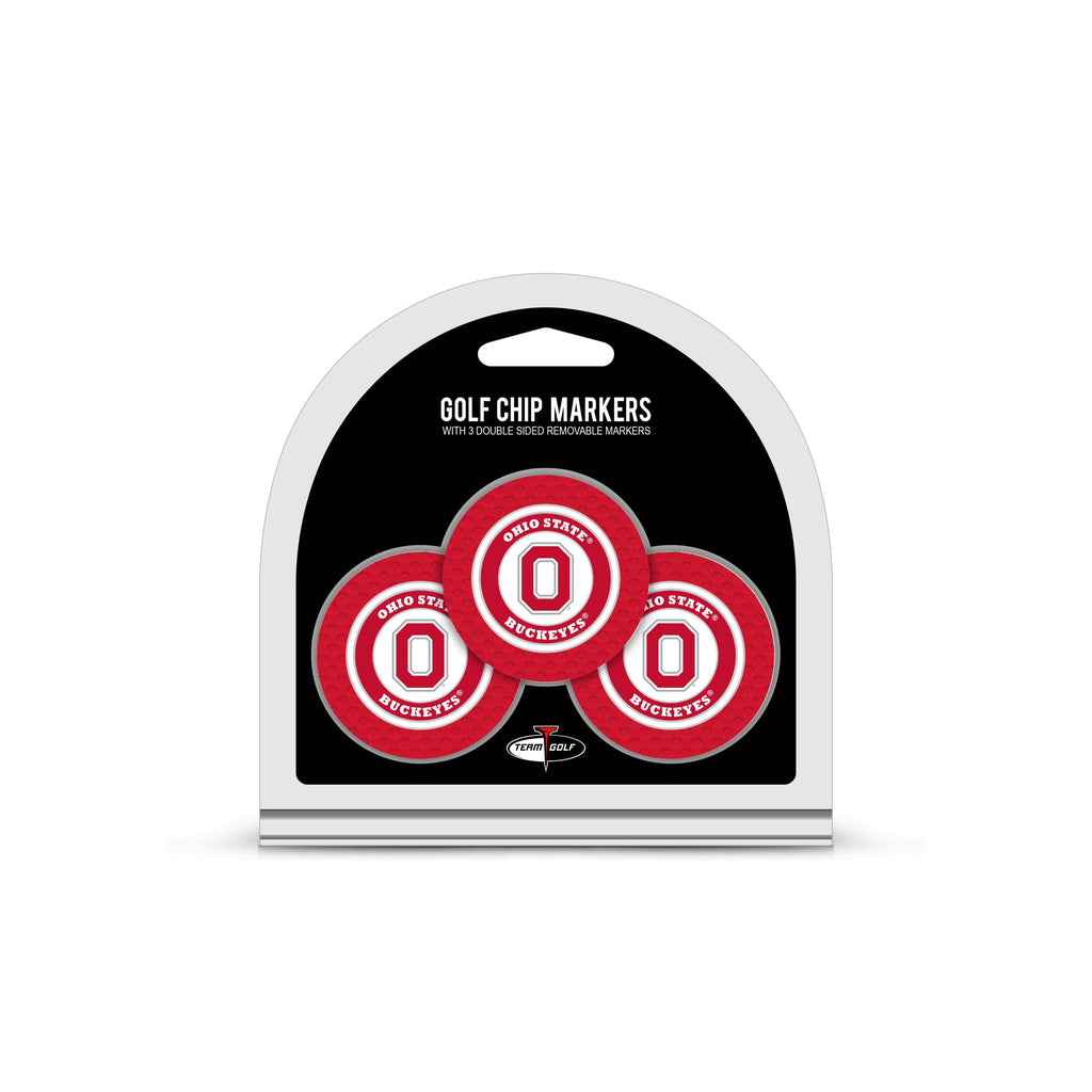 Team Golf Ohio St Ball Markers - 3 Pack Golf Chip Markers - 