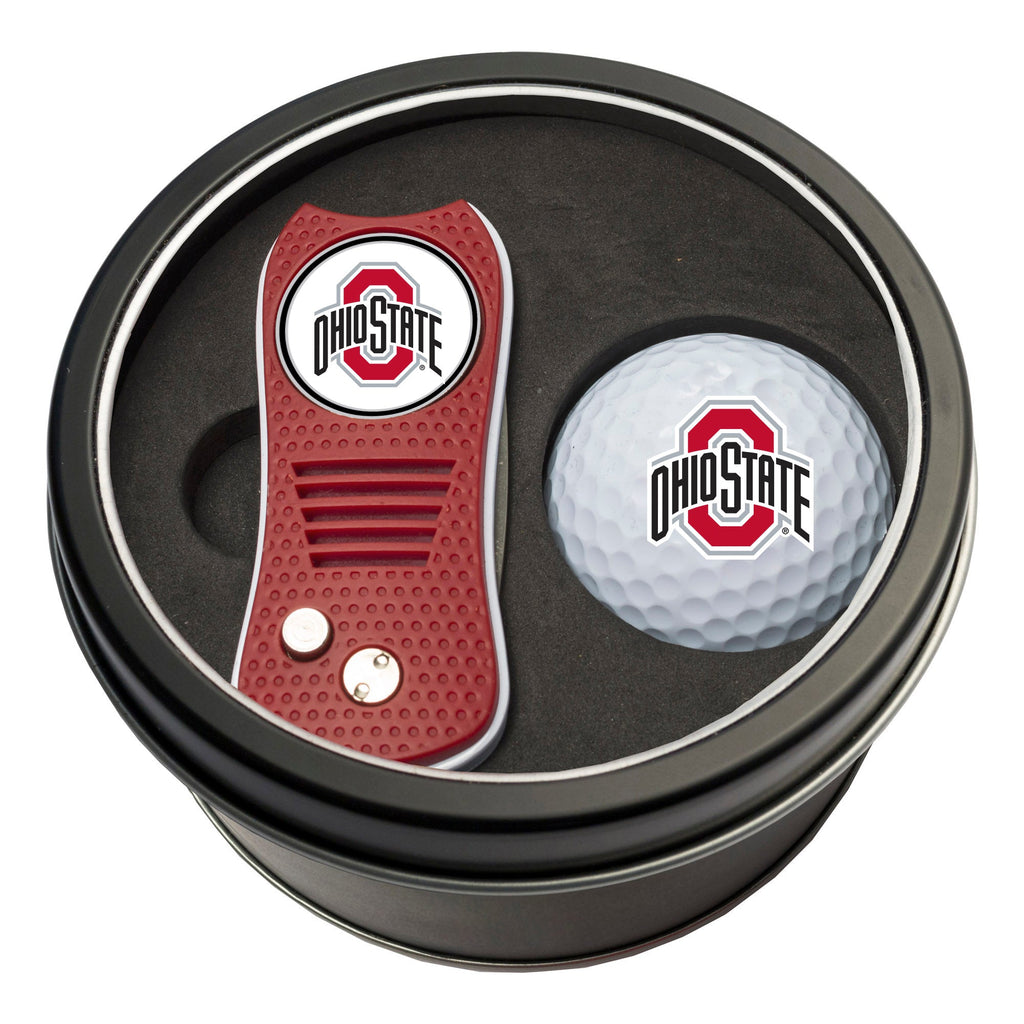 Team Golf Ohio St Golf Gift Sets - Tin - Divot Tool & Golf Ball - 