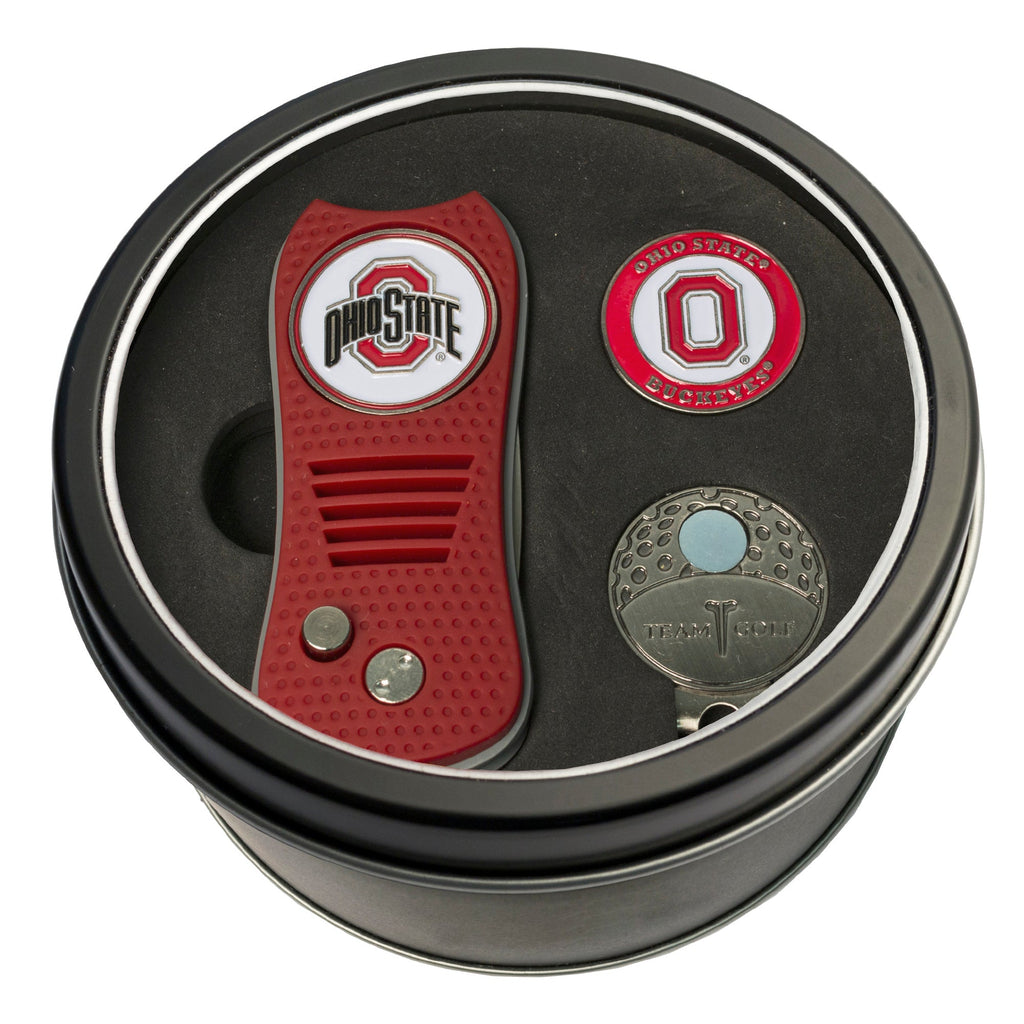 Team Golf Ohio St Golf Gift Sets - Tin - Divot Tool & Hat Clip - 