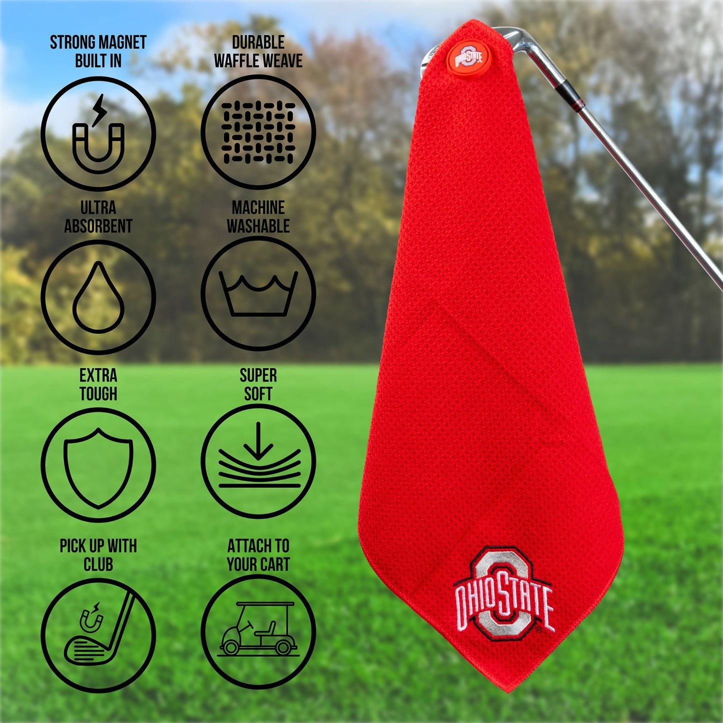 Team Golf Ohio State Magnetic Golf Towel - Team Golf USA