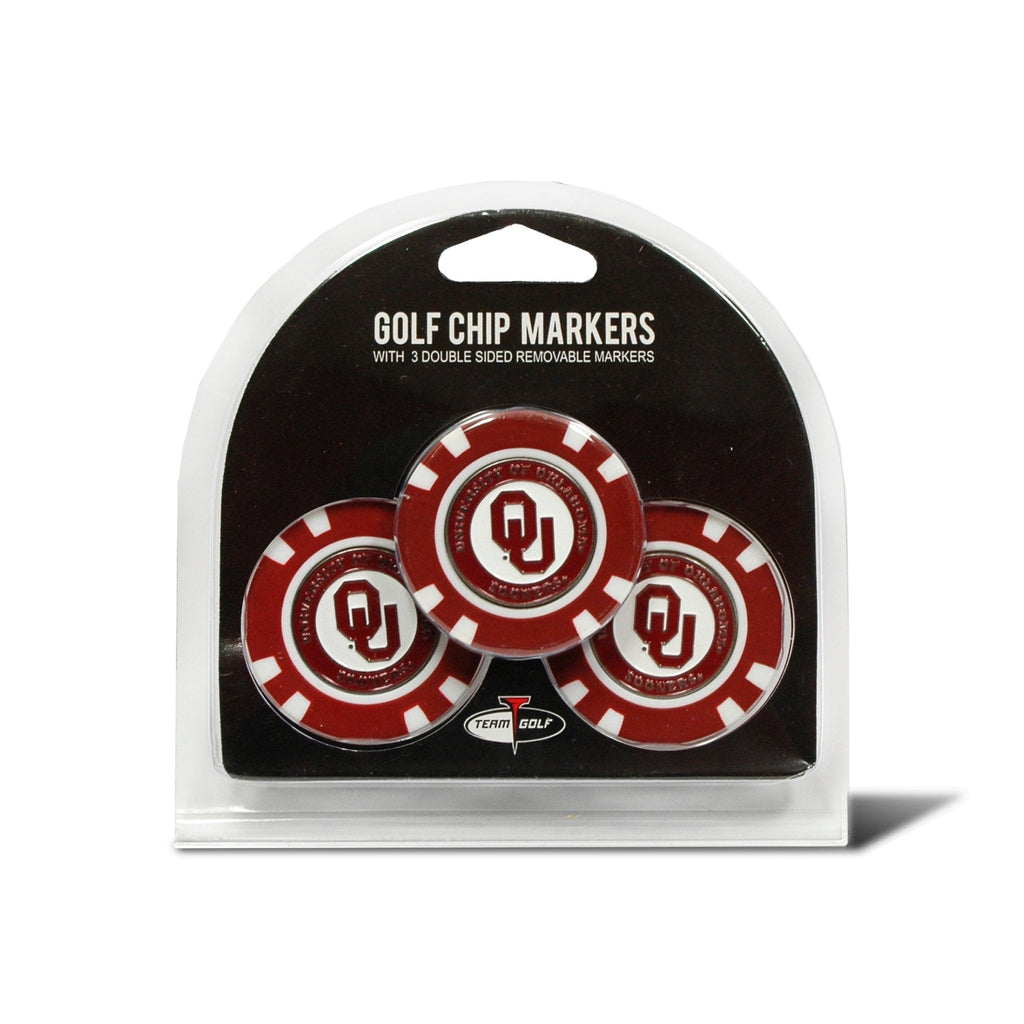 Team Golf Oklahoma Ball Markers - 3 Pack Golf Chip Markers - 