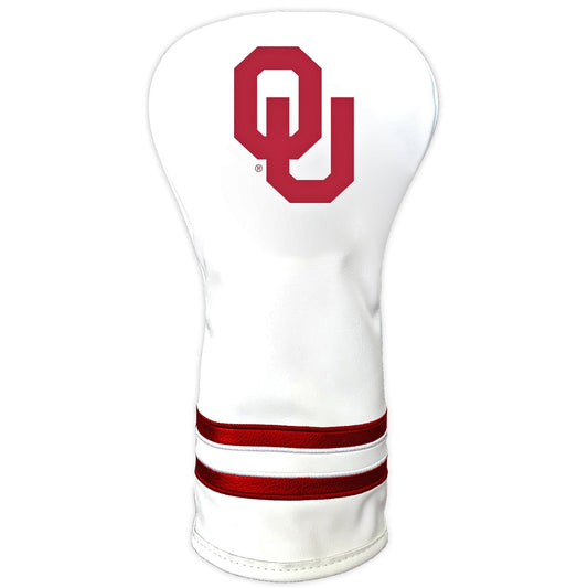 Team Golf Oklahoma DR/FW Headcovers - Vintage Driver HC - Printed White
