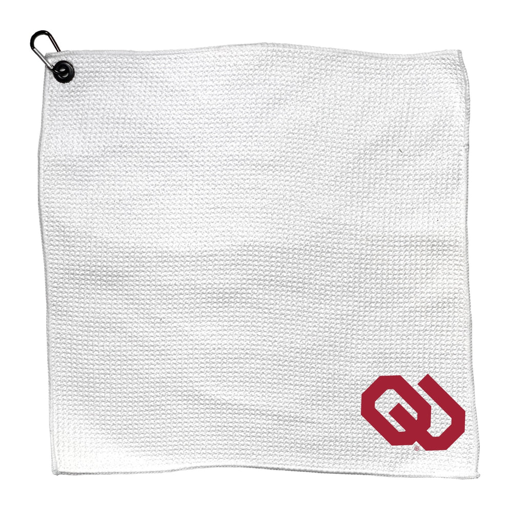Team Golf Oklahoma Golf Towels - Microfiber 15X15 White - 