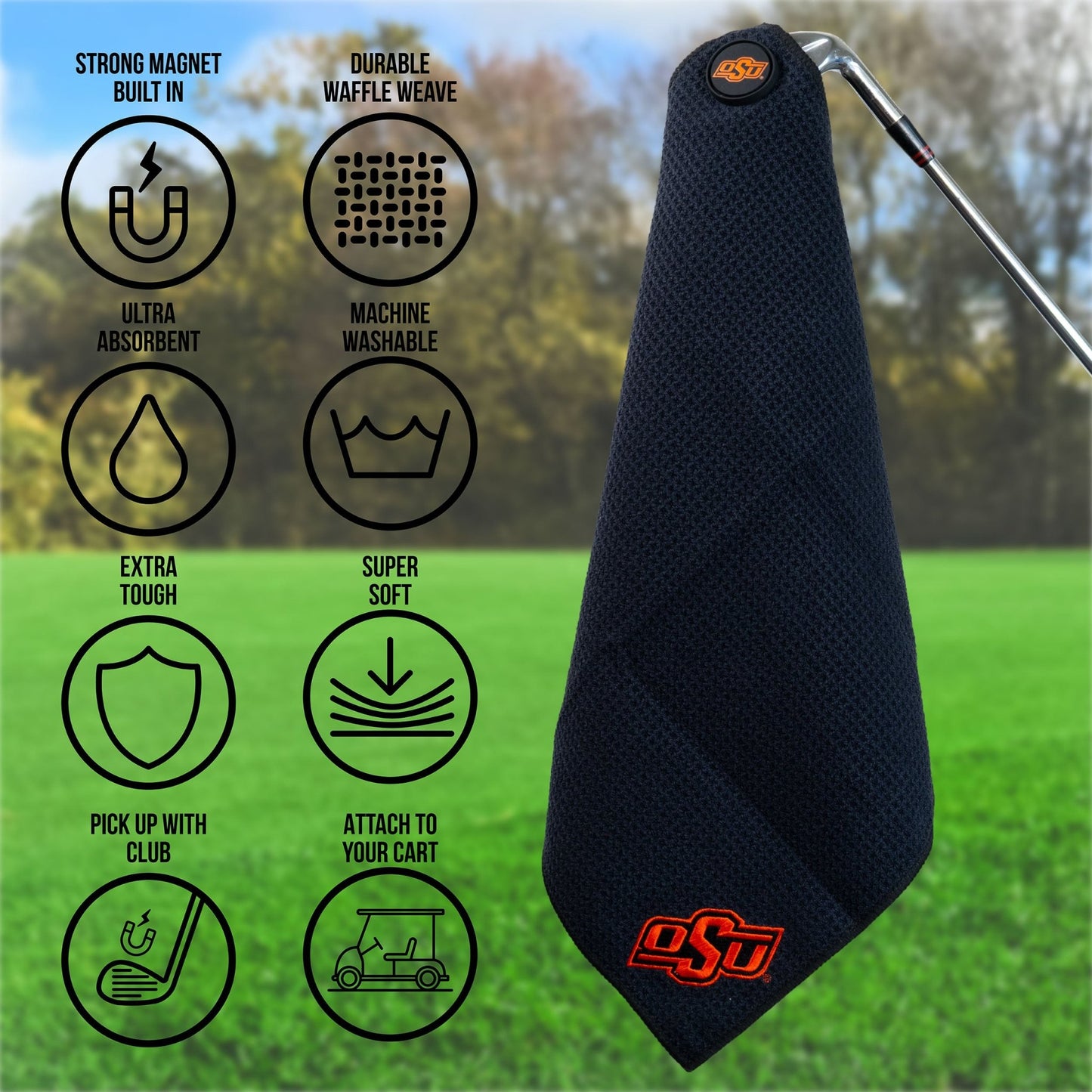 Team Golf Oklahoma State Magnetic Golf Towel - Team Golf USA