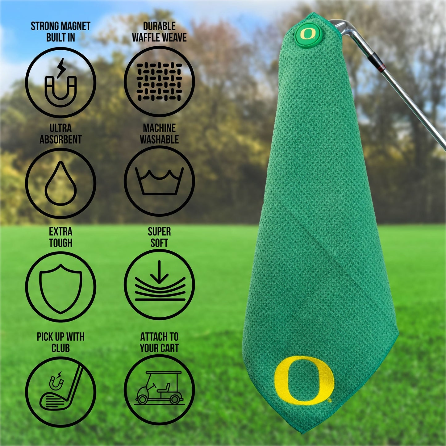 Team Golf Oregon Magnetic Golf Towel - Team Golf USA