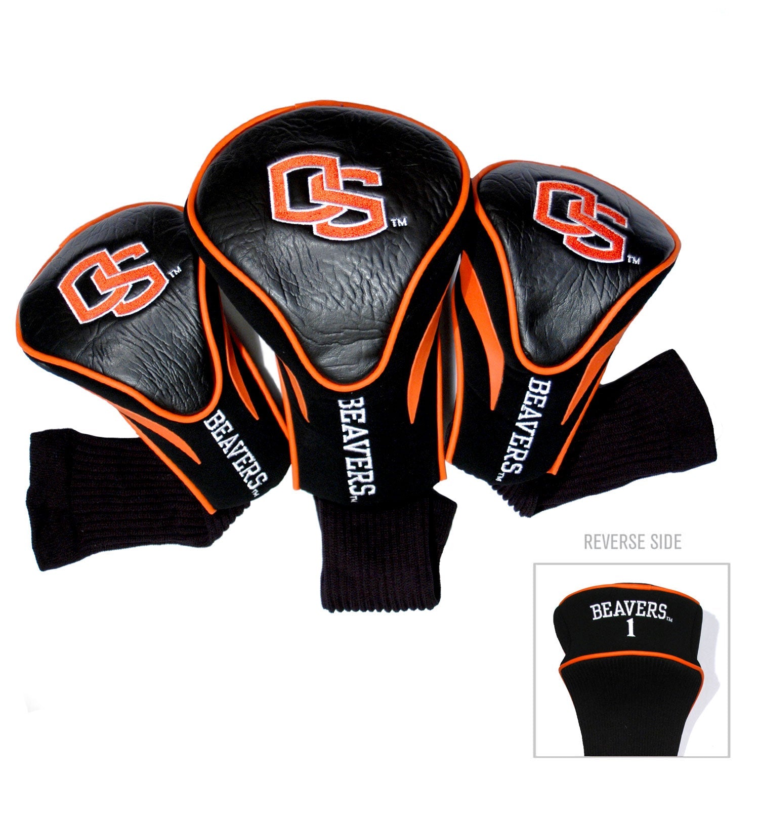 Team Golf Oregon St DR/FW Headcovers - 3 Pack Contour - Embroidered