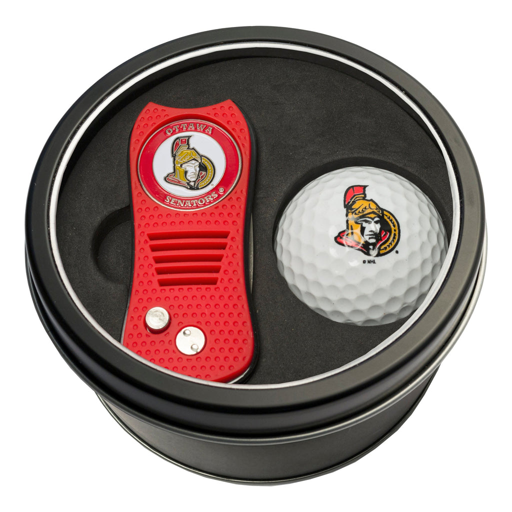 Team Golf OTT Senators Golf Gift Sets - Tin - Divot Tool & Golf Ball - 