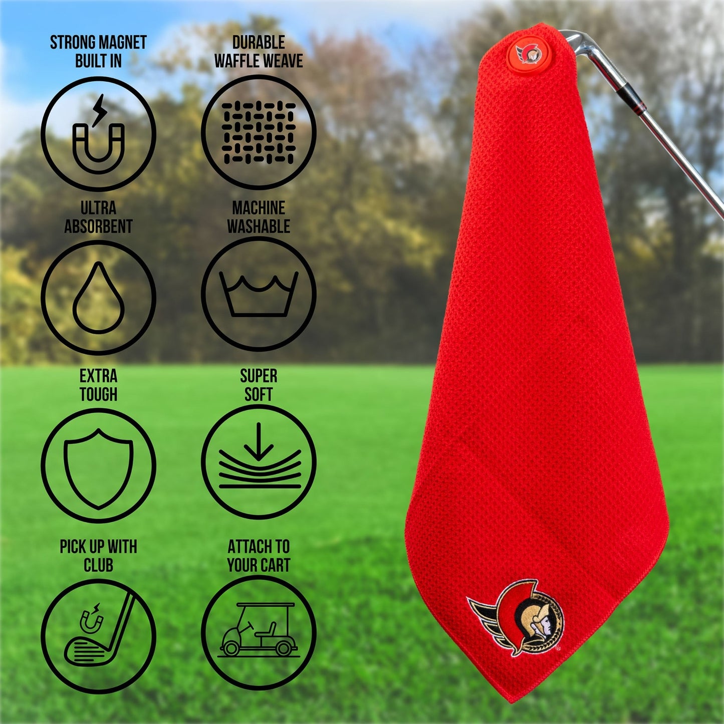 Team Golf Ottawa Senators Magnetic Golf Towel - Team Golf USA