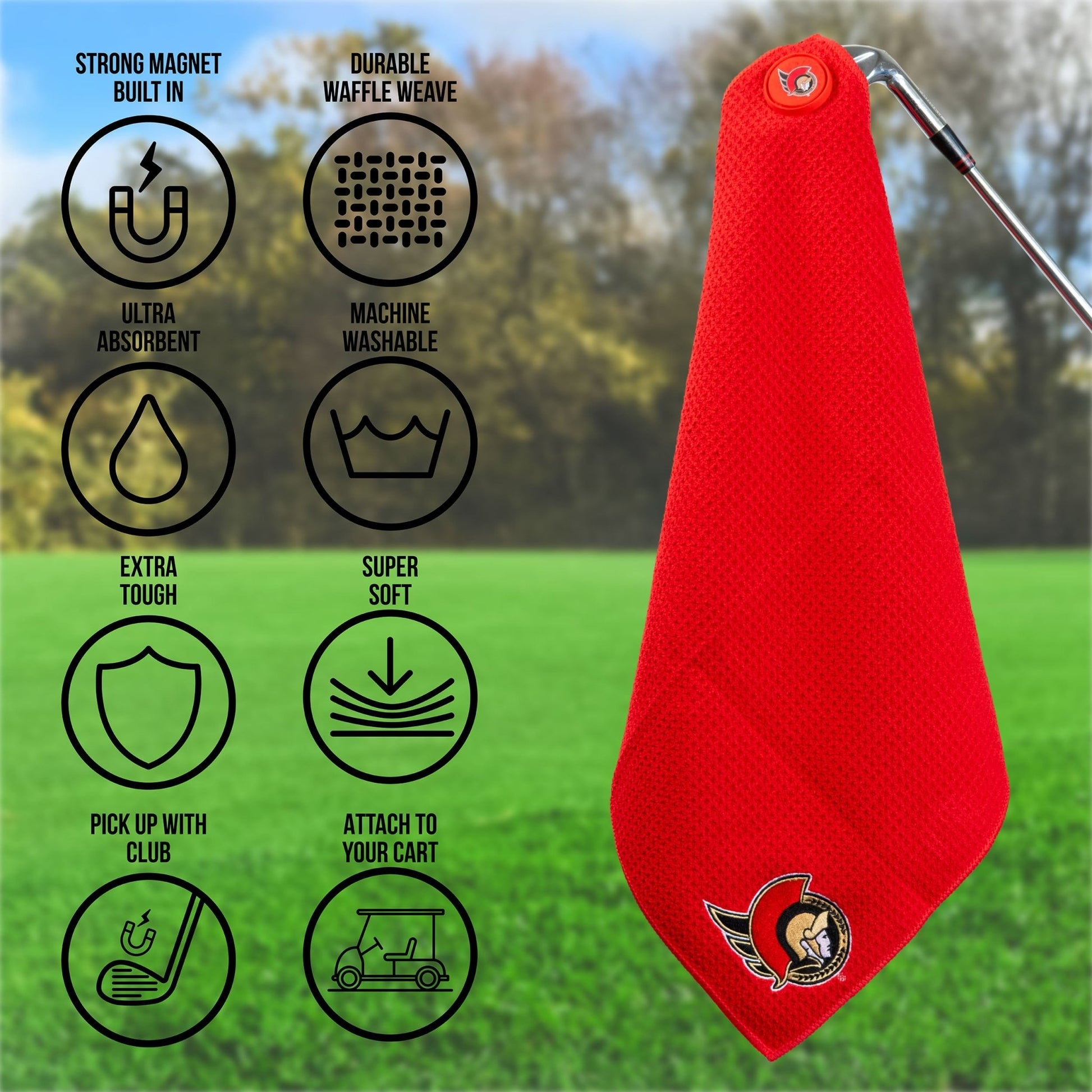 Team Golf Ottawa Senators Magnetic Golf Towel - Team Golf USA