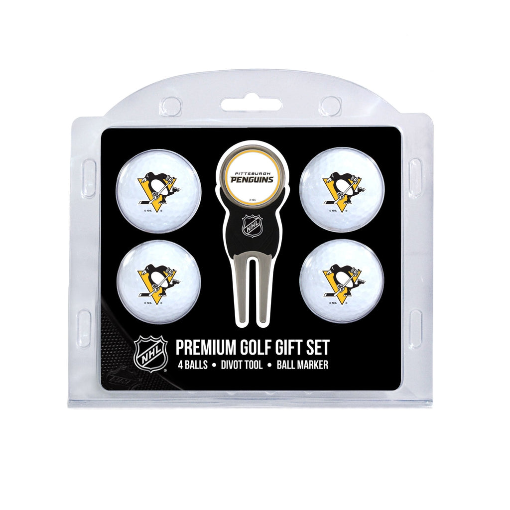 Team Golf PIT Penguins Golf Gift Sets - 4 Ball Gift Set - 