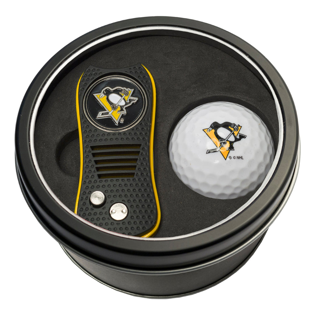 Team Golf PIT Penguins Golf Gift Sets - Tin - Divot Tool & Golf Ball - 