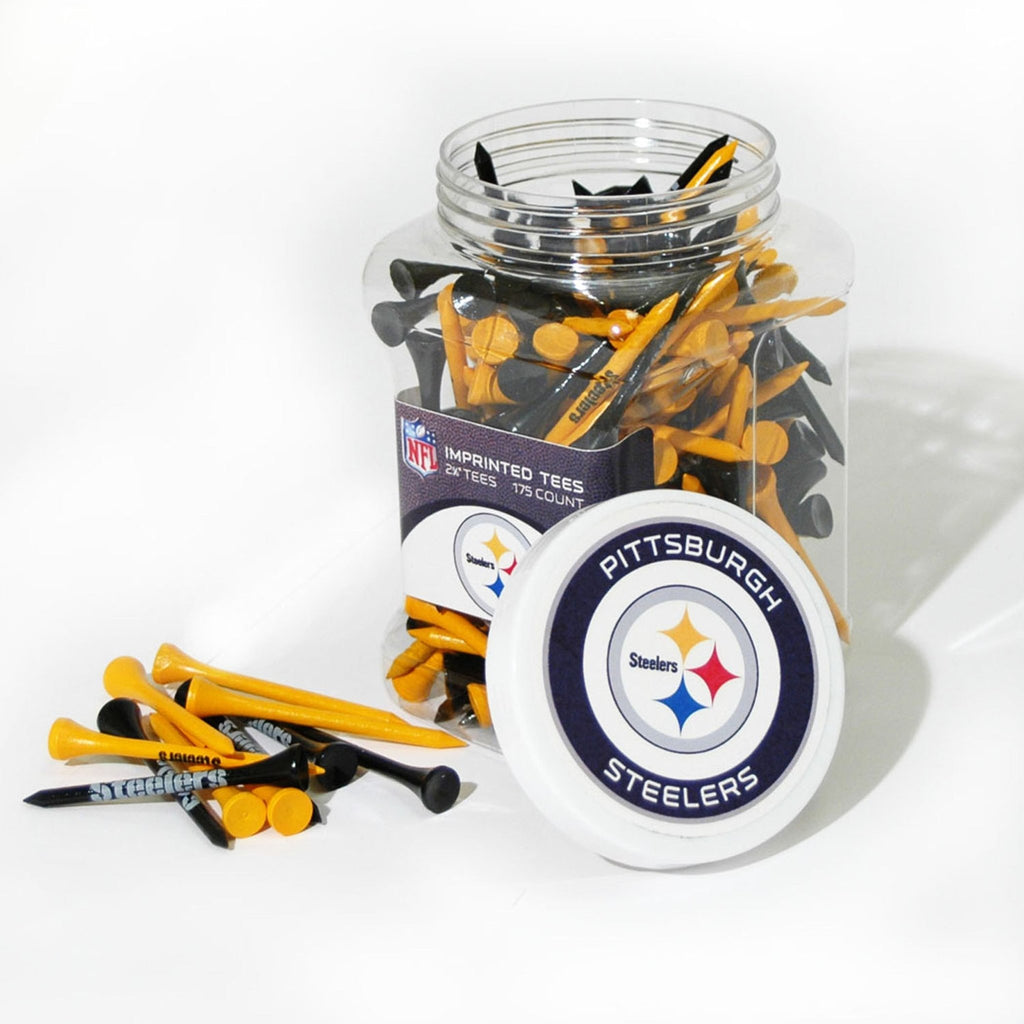 Team Golf PIT Steelers Golf Tees - 175 Tee Jar - 