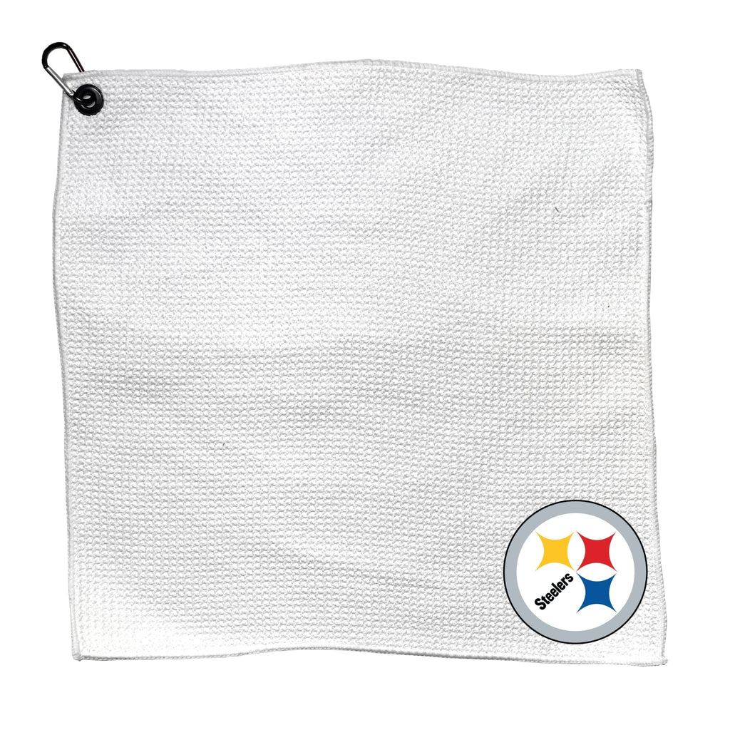 Team Golf PIT Steelers Golf Towels - Microfiber 15X15 White - 