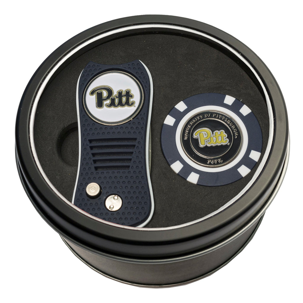 Team Golf Pitt Golf Gift Sets - Tin - Divot Tool & Poker Chip - 