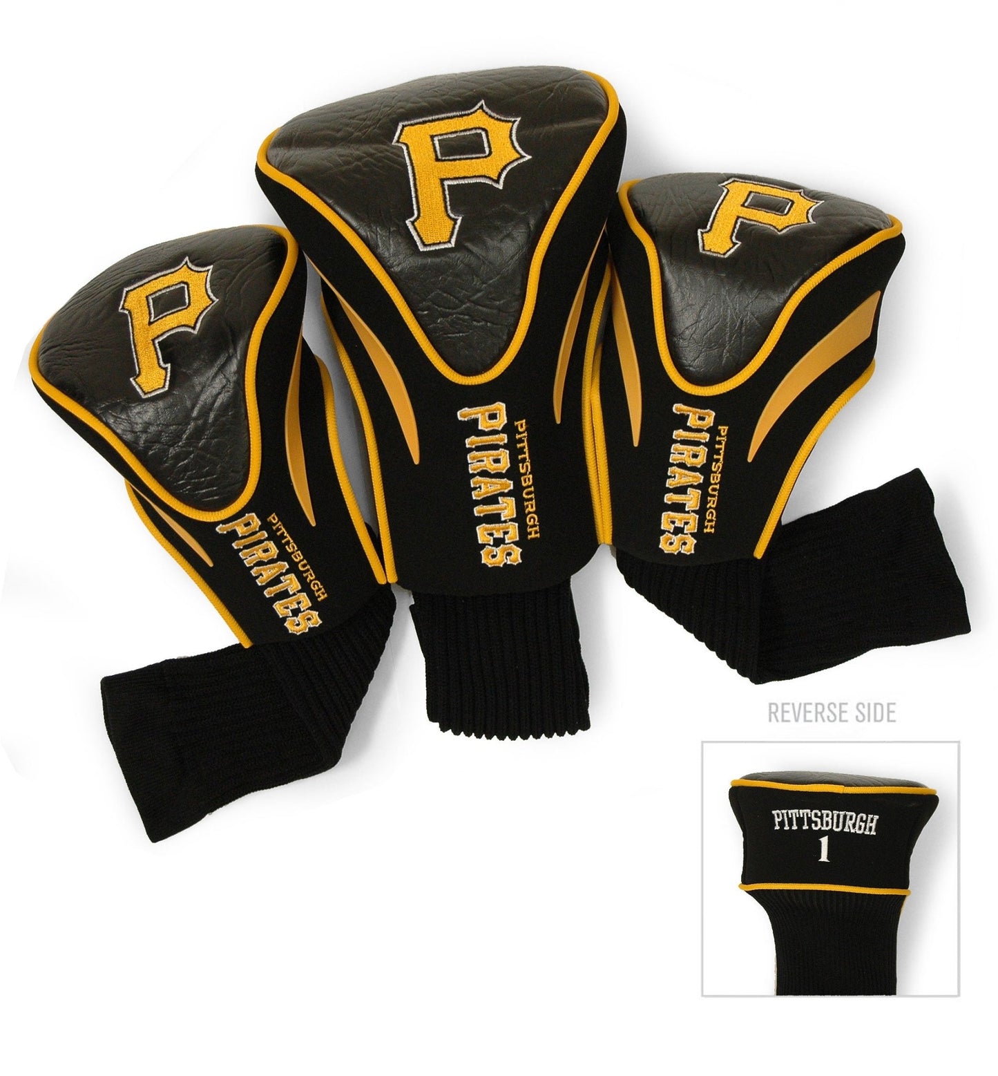 Team Golf Pittsburgh Pirates DR/FW Headcovers - 3 Pack Contour - Embroidered