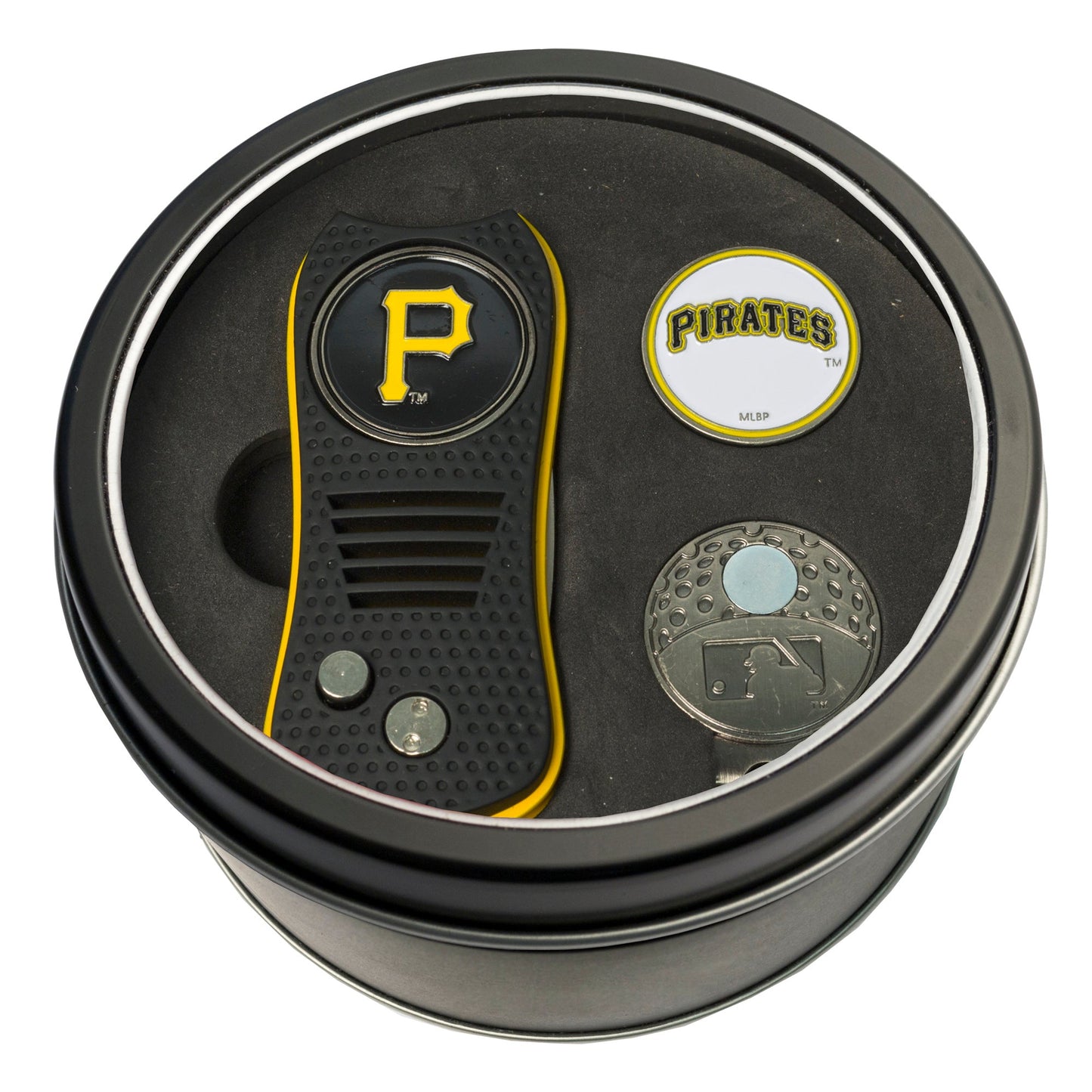 Team Golf Pittsburgh Pirates Golf Gift Sets - Tin - Divot Tool & Hat Clip - 