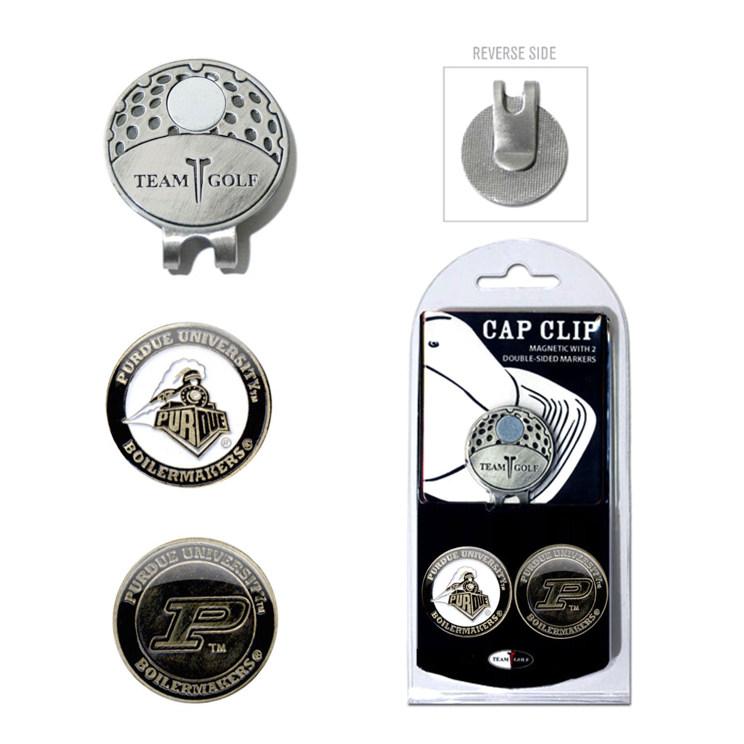 Team Golf Purdue Ball Markers - Hat Clip - 2 markers - 