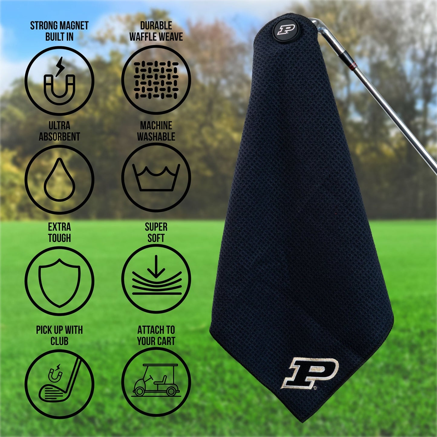 Team Golf Purdue Magnetic Golf Towel - Team Golf USA