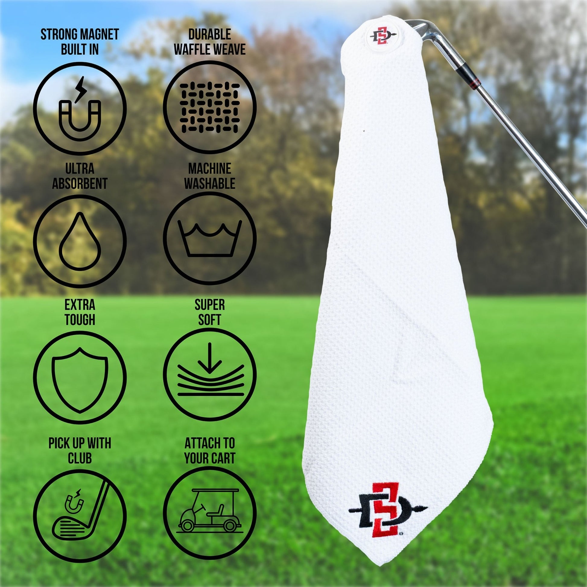 Team Golf San Diego St Magnetic Golf Towel - Team Golf USA