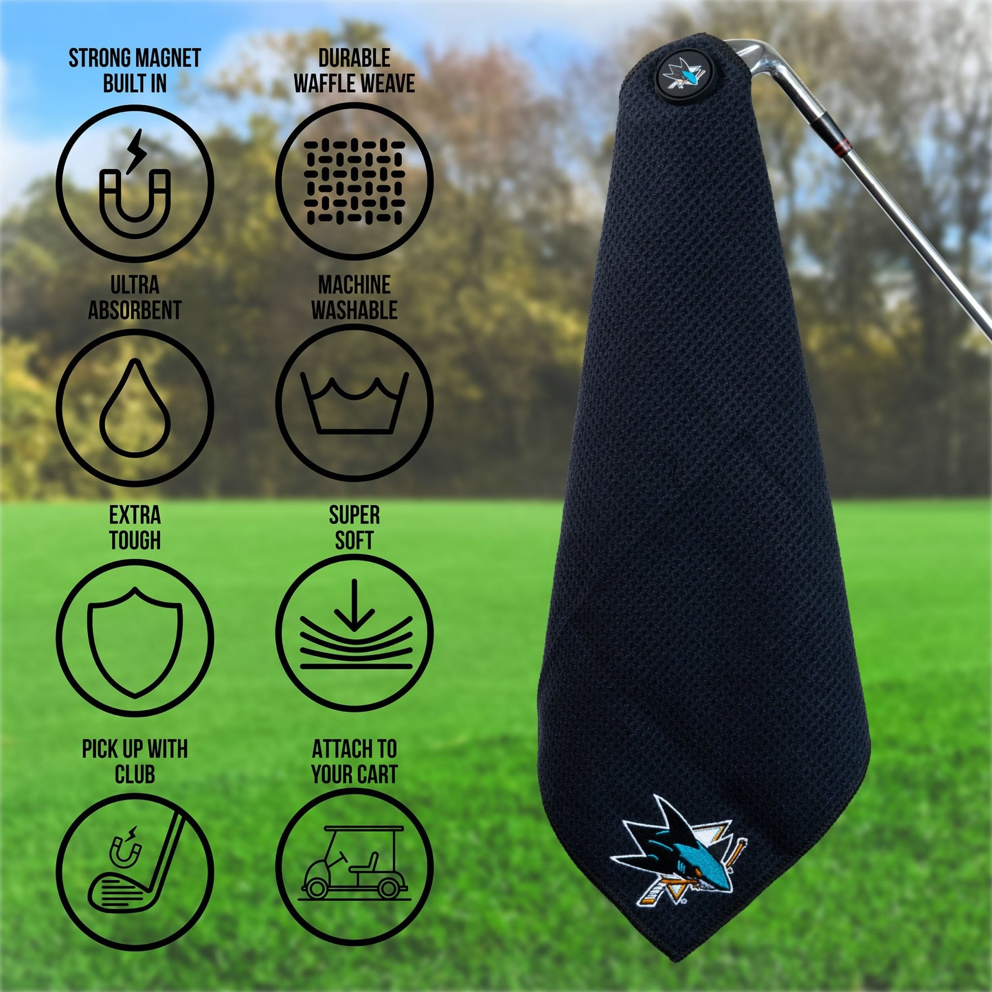 Team Golf San Jose Sharks Magnetic Golf Towel - Team Golf USA