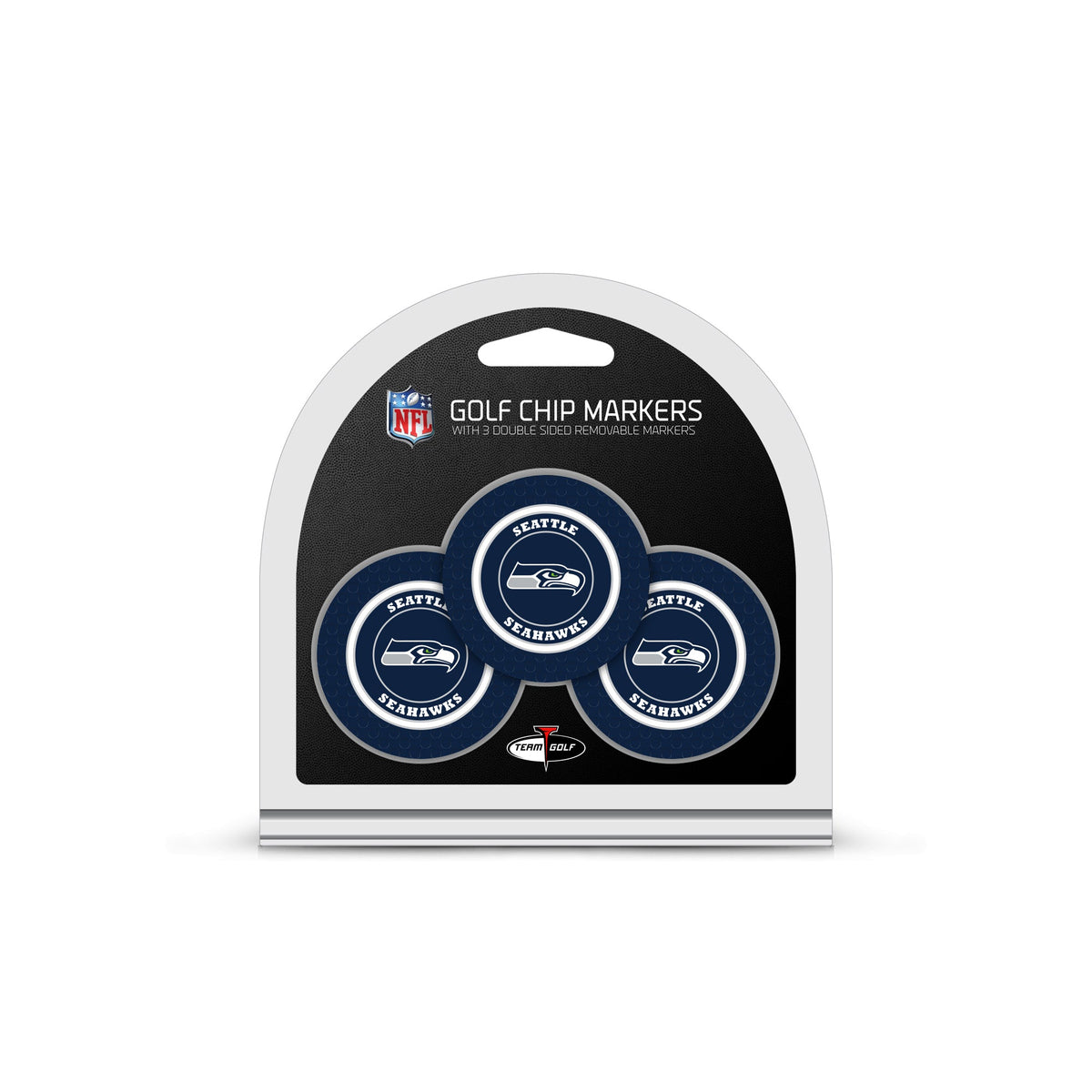 Team Golf SEA Seahawks Ball Markers - 3 Pack Golf Chip Markers - 