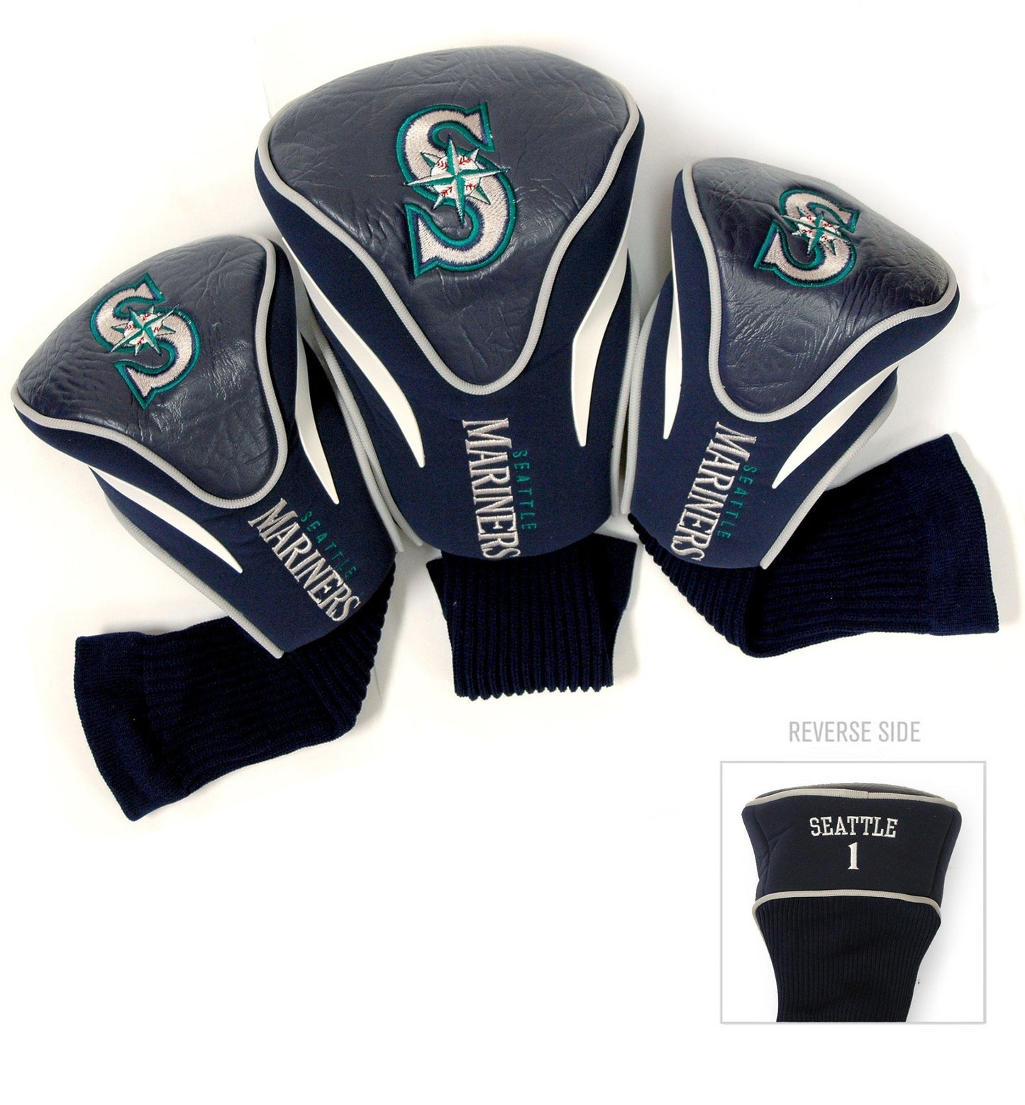 Team Golf Seattle Mariners DR/FW Headcovers - 3 Pack Contour - Embroidered