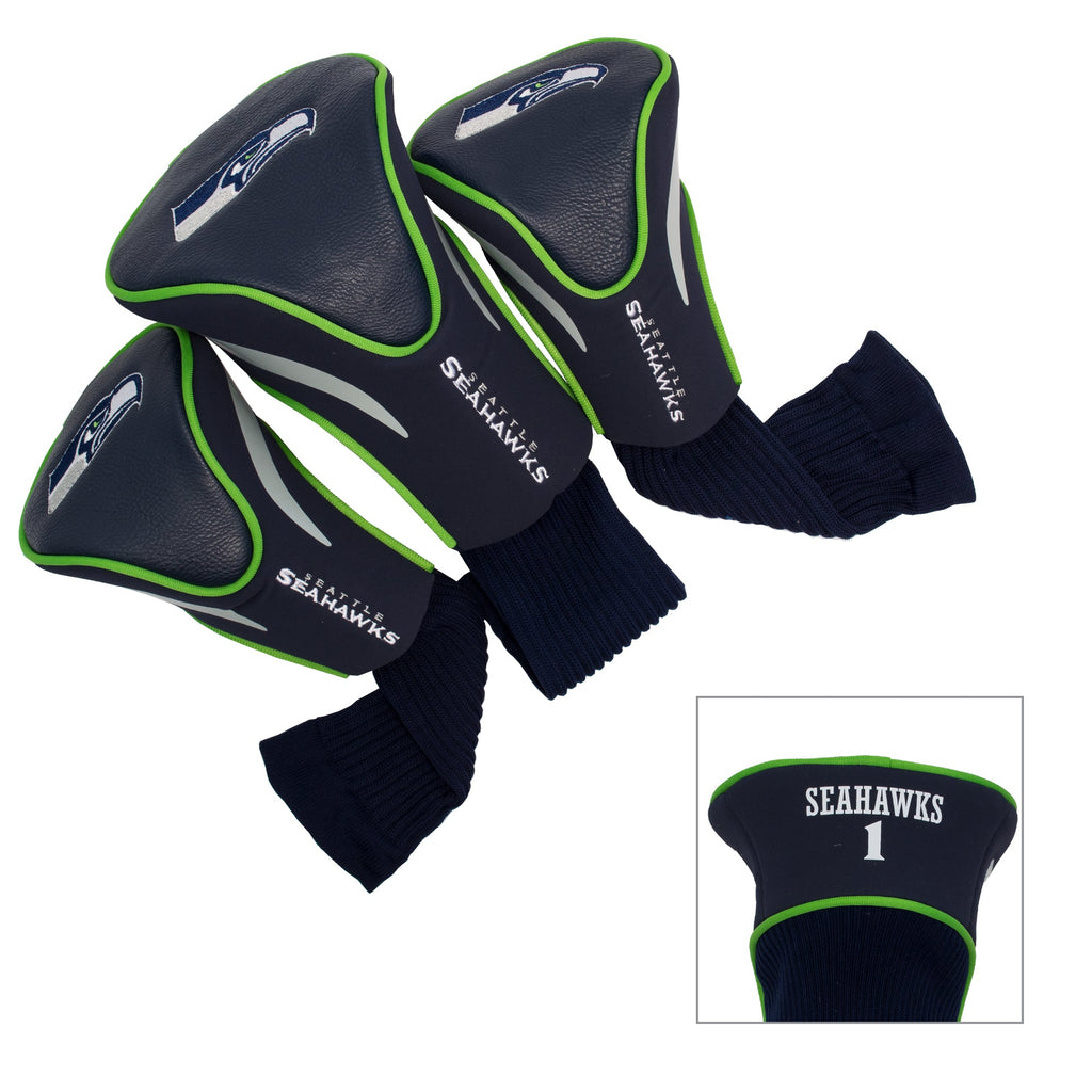 Team Golf Seattle Seahawks DR/FW Headcovers - 3 Pack Contour - Embroidered