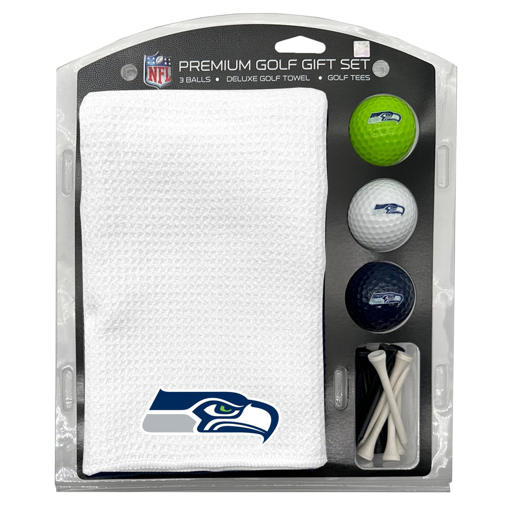 Team Golf Seattle Seahawks Golf Gift Sets - Microfiber Towel Gift Set-White -