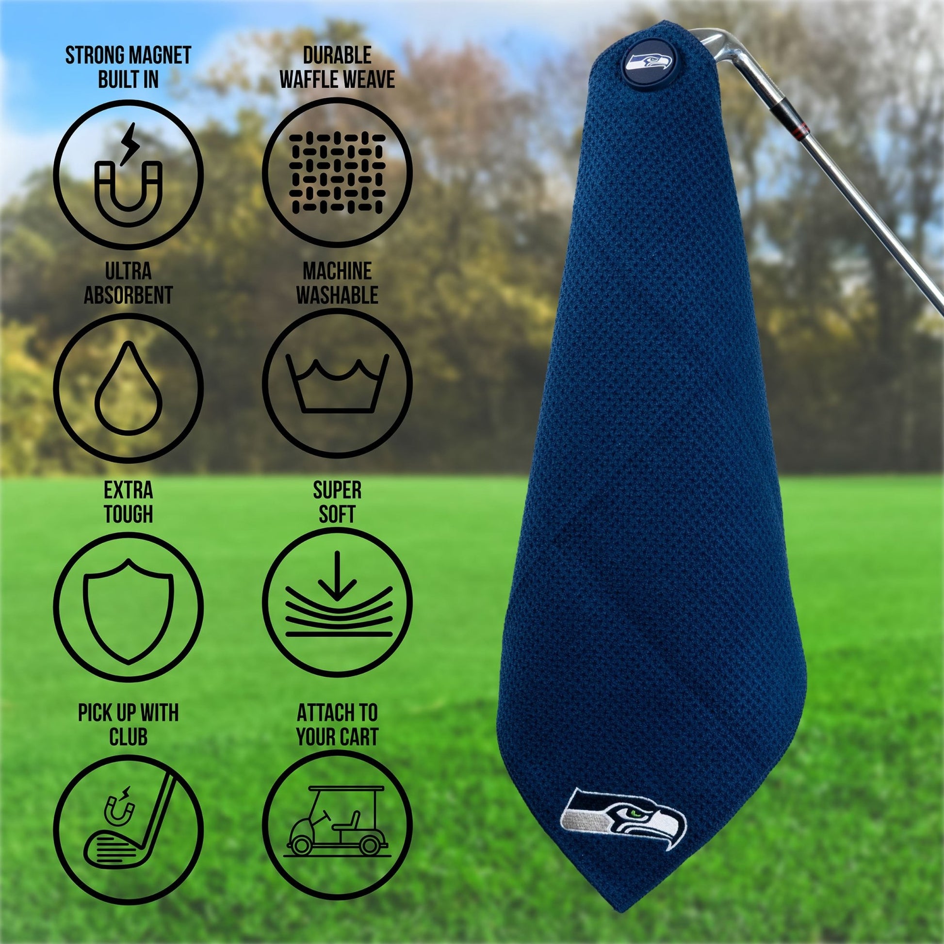 Team Golf Seattle Seahawks Magnetic Golf Towel - Team Golf USA