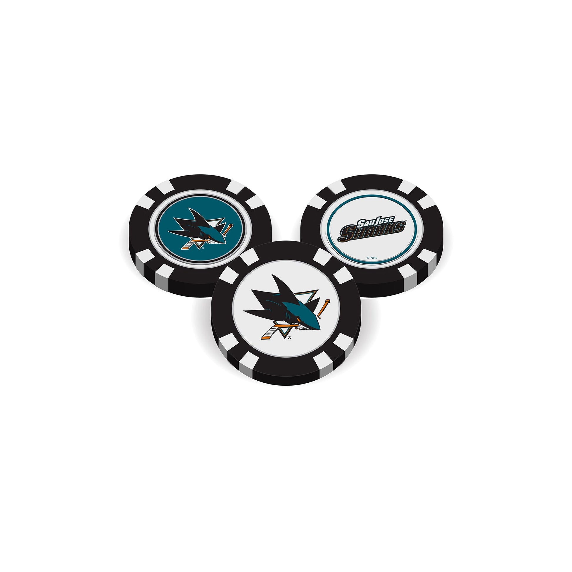 Team Golf SJ Sharks Ball Markers - Golf Chip Marker - 