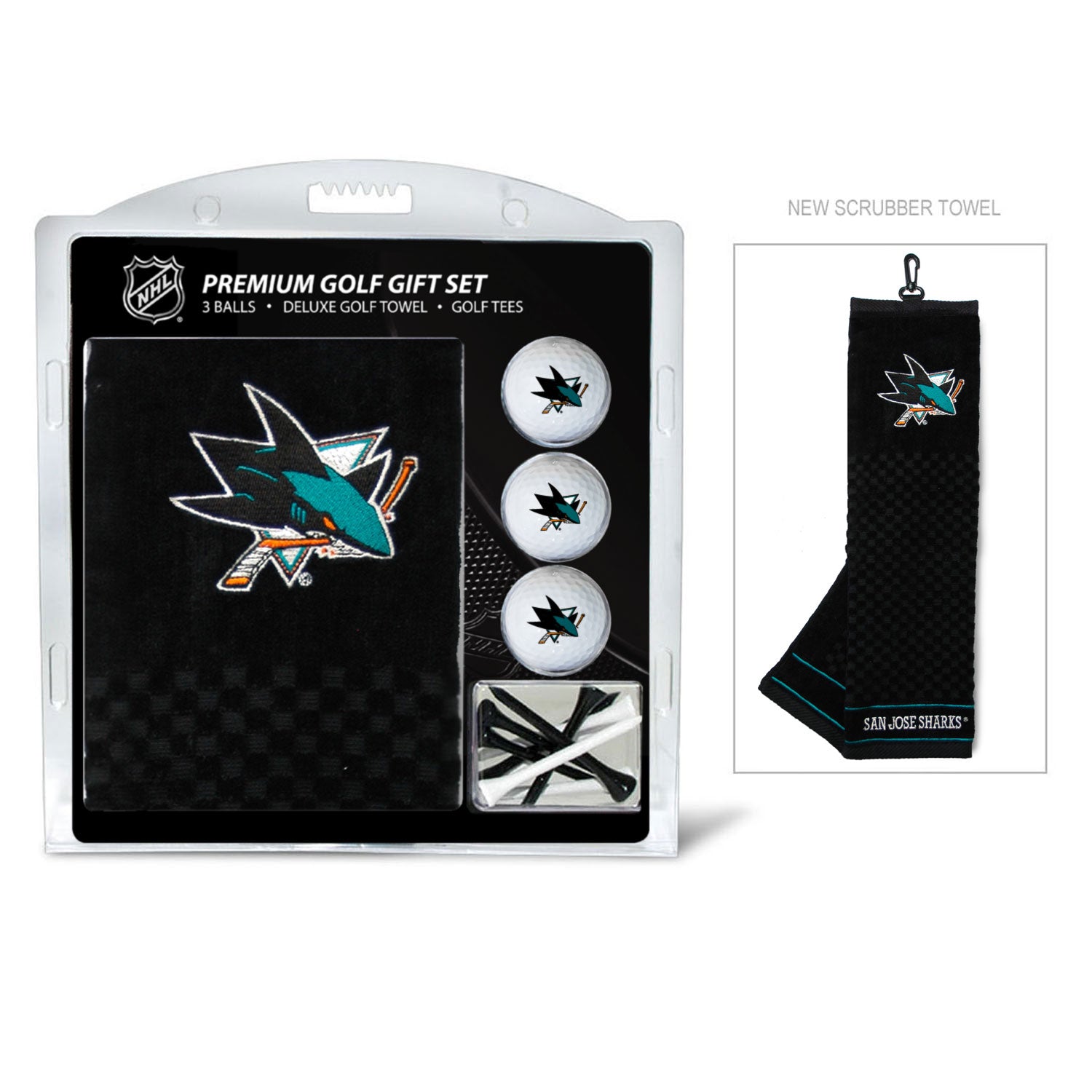 Team Golf SJ Sharks Golf Gift Sets - Embroidered Towel Gift Set - 