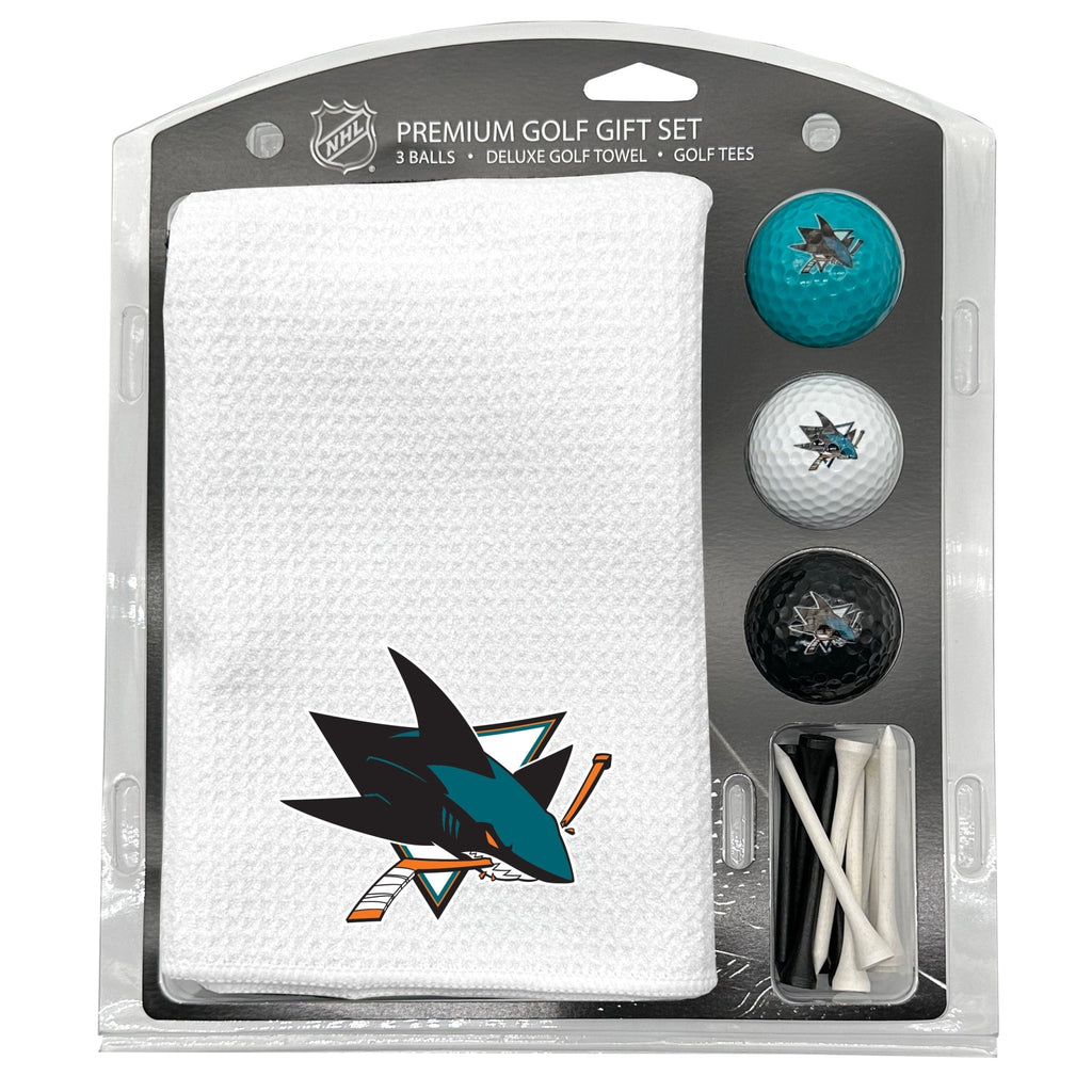 Team Golf SJ Sharks Golf Gift Sets - Microfiber Towel Gift Set - White - 