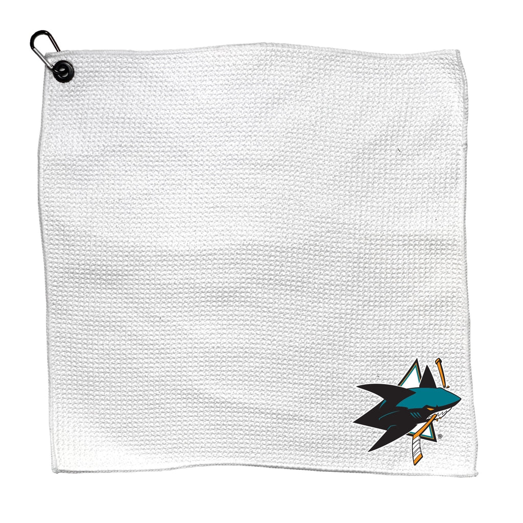 Team Golf SJ Sharks Towels - Microfiber 15X15 White - 