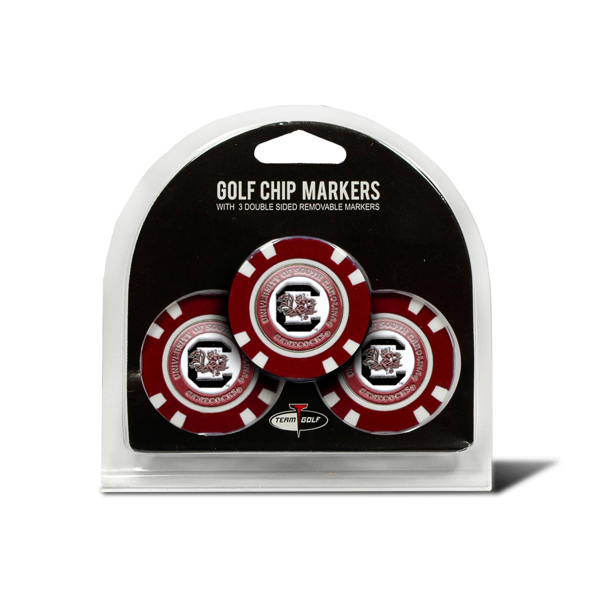Team Golf South Carolina Ball Markers - 3 Pack Golf Chip Markers - 