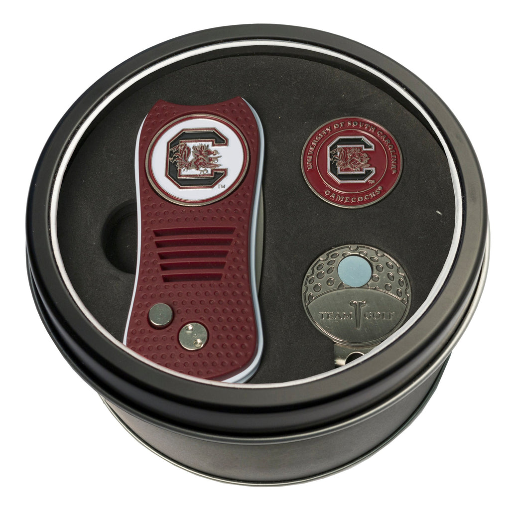 Team Golf South Carolina Golf Gift Sets - Tin - Divot Tool & Hat Clip - 