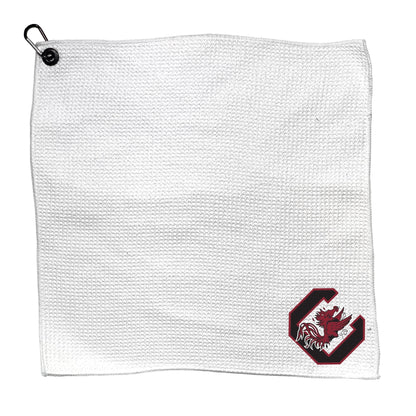 Team Golf South Carolina Golf Towels - Microfiber 15X15 White - 