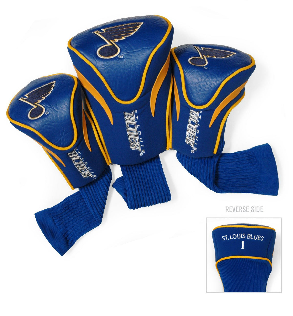 Team Golf St Louis Blues DR/FW Headcovers - 3 Pack Contour - Embroidered