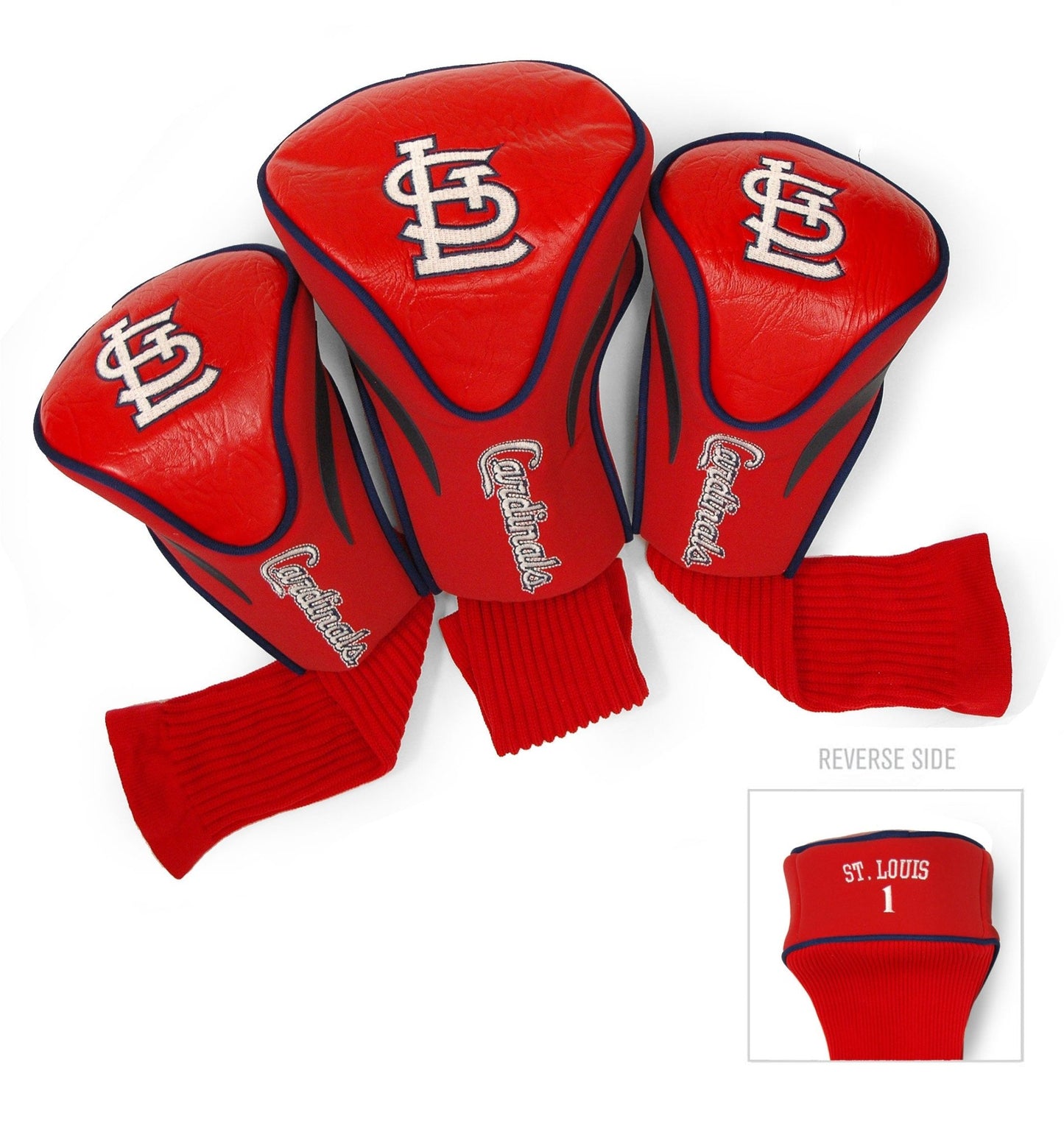 Team Golf St Louis Cardinals DR/FW Headcovers - 3 Pack Contour - Embroidered